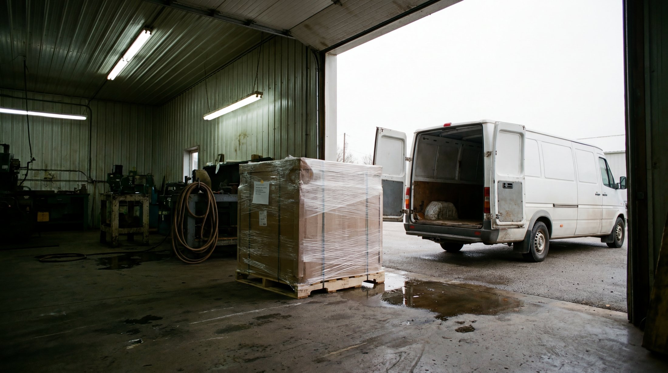 Wrapped pallet loaded for shipment